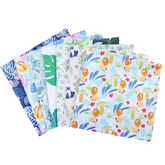 CraftsFabrics – Fat Quarters-Paket mit mehrfarbigen, niedlichen, digital gedruckten Designs, 100 % Baumwolle, bedruckte, vorgeschnittene Quadrate für Quilting, Kunst, Handwerk, DIY-Projekte